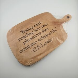 NEW Light Wood Paddle Serving Board with Engraved Quote by C.S Lewis